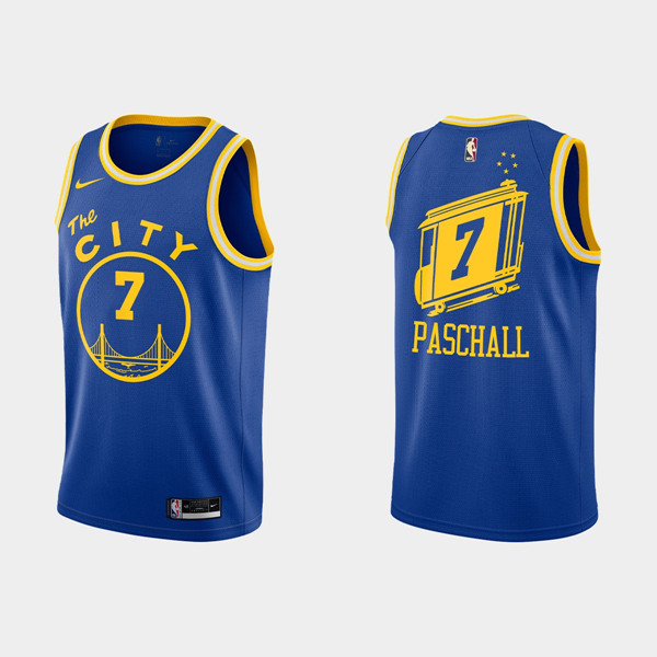 Men's Golden State Warriors #7 Eric Paschall Blue NBA 2020-21 Dri-FIT Hardwood Classic Stitched Jersey
